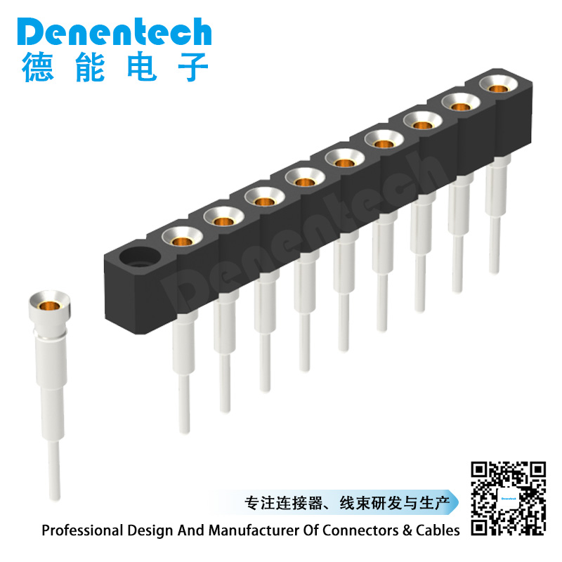 Denentech low price 2.54MM machined female header H3.00xW2.54 single row straight female header connector 